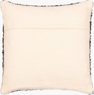 Surya Luanda 20" Square Accent Pillow Kit - Exotic Woven Design In Cotton, Wool & Jute For Stylish Decor Black Jute,Wool,Cotton,Cotton Lau002-2020