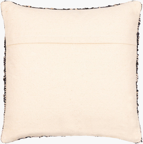Surya Luanda 20" Square Accent Pillow Kit - Exotic Woven Design In Cotton, Wool & Jute For Stylish Decor Black Jute,Wool,Cotton,Cotton Lau002-2020