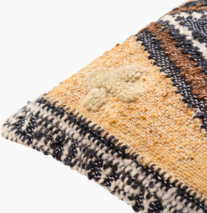 Surya Luanda 20" Square Accent Pillow Kit - Exotic Woven Design In Cotton, Wool & Jute For Stylish Decor Black Jute,Wool,Cotton,Cotton Lau002-2020