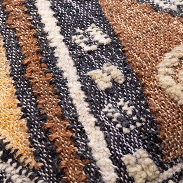 Surya Luanda 20" Square Accent Pillow Kit - Exotic Woven Design In Cotton, Wool & Jute For Stylish Decor Black Jute,Wool,Cotton,Cotton Lau002-2020