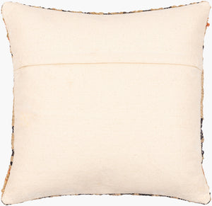 Surya Luanda 20" Square Accent Pillow Kit - Exotic Woven Design In Cotton, Wool & Jute For Stylish Decor Black Jute,Wool,Cotton,Cotton Lau003-2020d