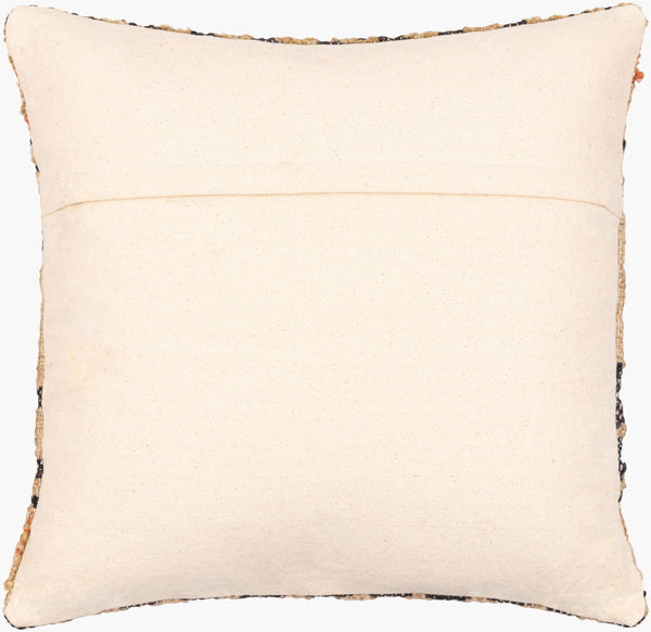 Surya Luanda 20" Square Accent Pillow Kit - Exotic Woven Design In Cotton, Wool & Jute For Stylish Decor Black Jute,Wool,Cotton,Cotton Lau003-2020d