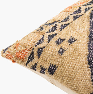 Surya Luanda 20" Square Accent Pillow Kit - Exotic Woven Design In Cotton, Wool & Jute For Stylish Decor Black Jute,Wool,Cotton,Cotton Lau003-2020d