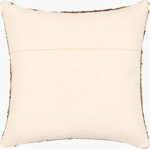 Surya Luanda 20" Square Accent Pillow Kit - Exotic Woven Design In Cotton, Wool & Jute For Stylish Decor Dark Brown Jute,Wool,Cotton,Cotton Lau004-2222p