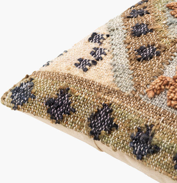 Surya Luanda 20" Square Accent Pillow Kit - Exotic Woven Design In Cotton, Wool & Jute For Stylish Decor Dark Brown Jute,Wool,Cotton,Cotton Lau004-2222p