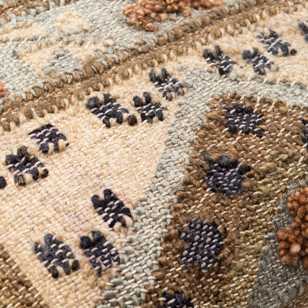 Surya Luanda 20" Square Accent Pillow Kit - Exotic Woven Design In Cotton, Wool & Jute For Stylish Decor Dark Brown Jute,Wool,Cotton,Cotton Lau004-2222p