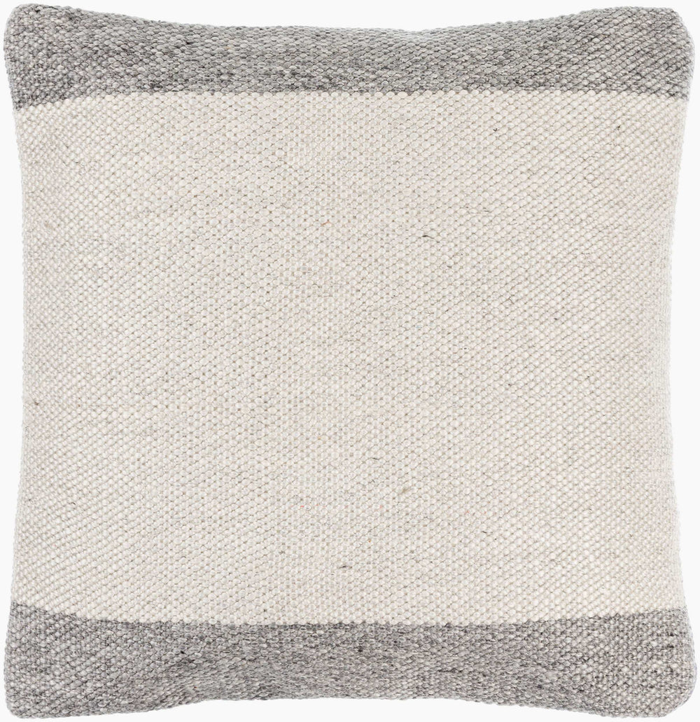 Surya Latvia 18"X18" Cottage Charm Accent Pillow For Indoor & Outdoor Use – Durable, Easy Care, Stylish! Ivory Recycled Pet Yarn,Polyester Lav001-1818d