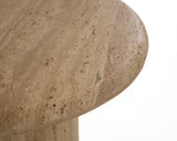 VIG Furniture Modrest Lavaca - Modern Travertine Marble Round End Table VGBR-SBA-4799RD