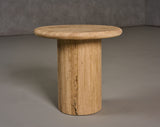 VIG Furniture Modrest Lavaca - Modern Travertine Marble Round End Table VGBR-SBA-4799RD