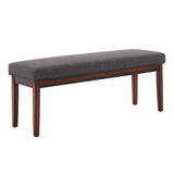 Homelegance By Top-Line Harmonn Upholstered Espresso Finish Bench Brown Linen