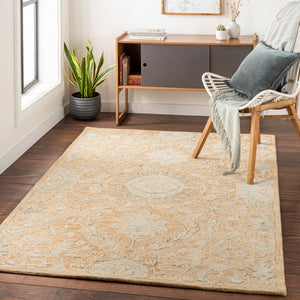 Surya Lazio 2'6" X 8' Handmade Wool Area Rug – Timeless Elegance, High/Low Texture, Perfect For Any Room Rust Wool Laz2303-23