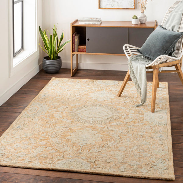Surya Lazio 2'6" X 8' Handmade Wool Area Rug – Timeless Elegance, High/Low Texture, Perfect For Any Room Rust Wool Laz2303-23