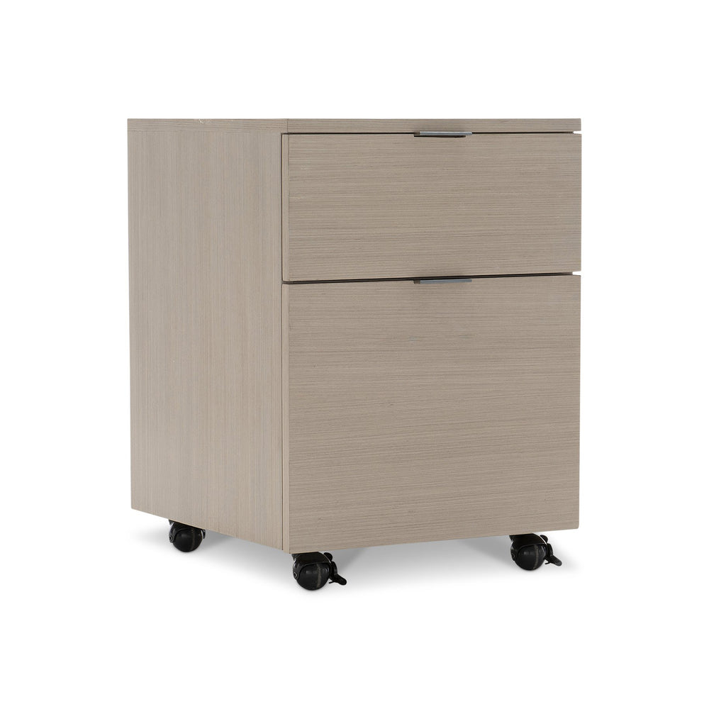 Bernhardt Bernhardt Transitional Paloma 2-Drawer File Cabinet In Linear Grey Wood-Grain With Casters, Sleek Storage (96) D13505