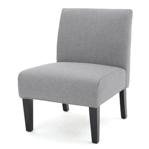 English Elm Accent Chair with Rubberwood Legs Plush Upholstered Seat for Living Room or Bedroom 57764.00GEY