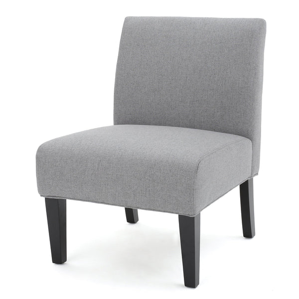 English Elm Accent Chair with Rubberwood Legs Plush Upholstered Seat for Living Room or Bedroom 57764.00GEY