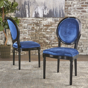English Elm Christopher Knight Home® - Kd Dining Chair - Elegant Navy Blue Velvet Upholstered Seating With Timeless French Country Charm 60352.00NVLTNBL
