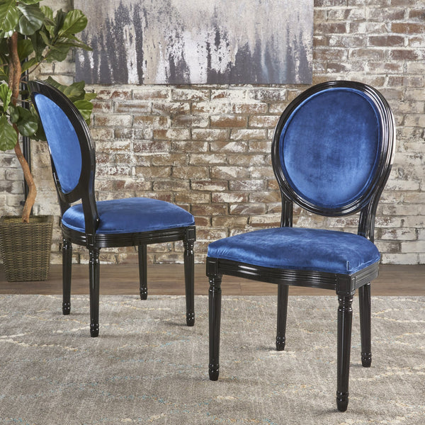 English Elm Christopher Knight Home® - Kd Dining Chair - Elegant Navy Blue Velvet Upholstered Seating With Timeless French Country Charm 60352.00NVLTNBL