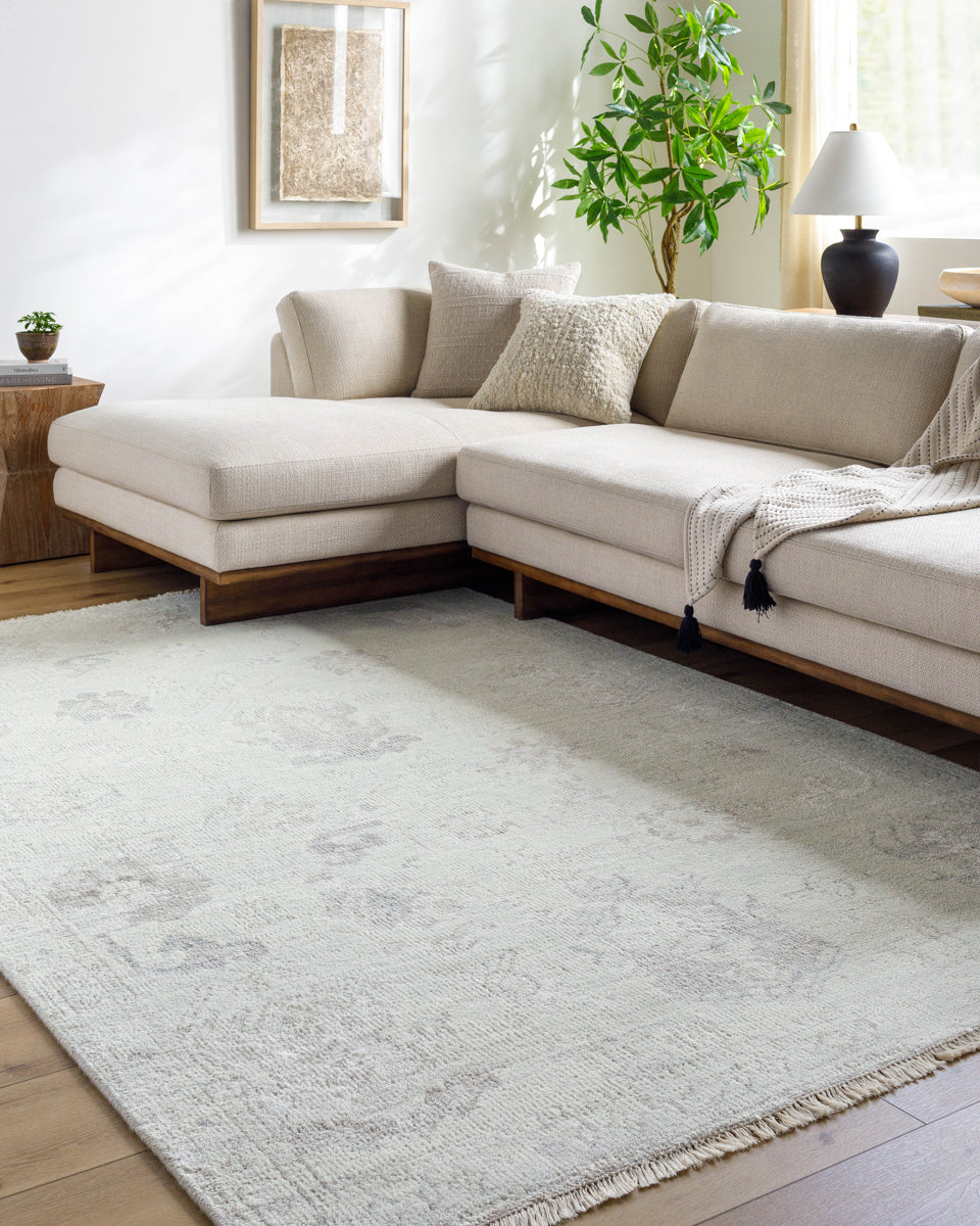 Le Blanc LBC-2300 9' x 12' Handmade Rug LBC2300-912  Light Silver, Slate Surya