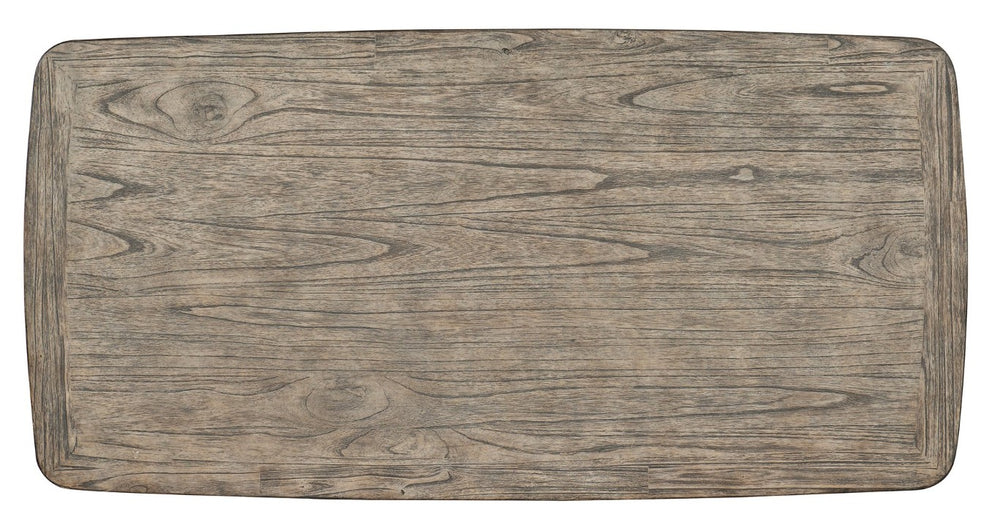 Hooker Furniture Commerce Brandon Mindi Wood Cocktail Table With Lower Shelf, Natural Medium Finish, Boho Coastal Charm 7228-80070-85