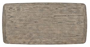 Hooker Furniture Commerce Brandon Mindi Wood Cocktail Table With Lower Shelf, Natural Medium Finish, Boho Coastal Charm 7228-80070-85