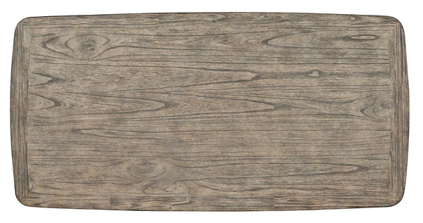 Hooker Furniture Commerce Brandon Mindi Wood Cocktail Table With Lower Shelf, Natural Medium Finish, Boho Coastal Charm 7228-80070-85