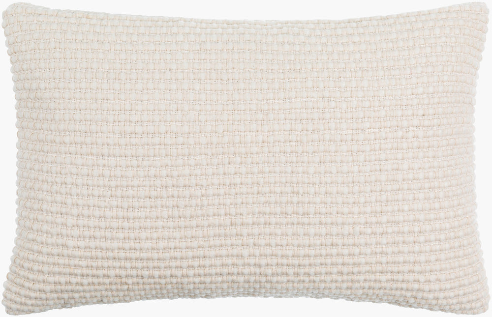 Surya Lynchburg 14"L X 22"W Lumbar Pillow - Luxurious Linen Blend For Stylish Comfort In Any Room Ivory Wool,Cotton,Linen,Cotton Lbg001-1422