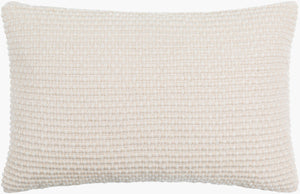 Surya Lynchburg 14"L X 22"W Lumbar Pillow - Luxurious Linen Blend For Stylish Comfort In Any Room Ivory Wool,Cotton,Linen,Cotton Lbg001-1422