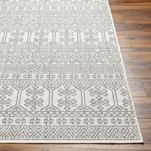 Livabliss Long Beach Flatweave Runner Rug Global Pattern Polypropylene for Hallways and Entryways Charcoal, Ivory 2'7" x 7'3" LBH2305-2773