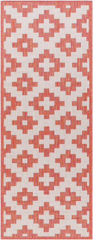 Livabliss Long Beach Moroccan Flatweave Runner Polypropylene Rug for Hallways and Entryways Rust, Ivory 2'7" x 7'3" LBH2309-2773