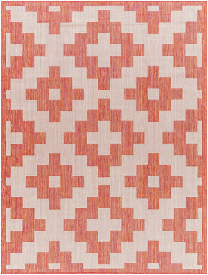 Livabliss Long Beach Moroccan Flatweave Runner Polypropylene Rug for Hallways and Entryways Rust, Ivory 5'3" x 7' LBH2309-537