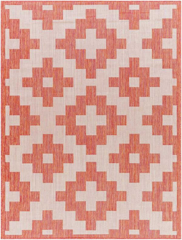 Livabliss Long Beach Moroccan Flatweave Runner Polypropylene Rug for Hallways and Entryways Rust, Ivory 5'3" x 7' LBH2309-537