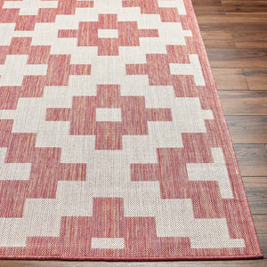 Livabliss Long Beach Moroccan Flatweave Runner Polypropylene Rug for Hallways and Entryways Rust, Ivory 5'3" x 7' LBH2309-537