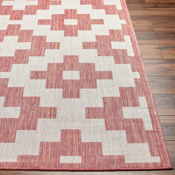 Livabliss Long Beach Moroccan Flatweave Runner Polypropylene Rug for Hallways and Entryways Rust, Ivory 5'3" x 7' LBH2309-537
