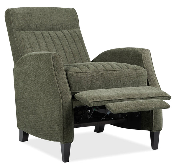 Hooker Furniture Denver Push Back Recliner Channeled Polyester Upholstery Tapered Wood Legs Lounge RC843-PB-429