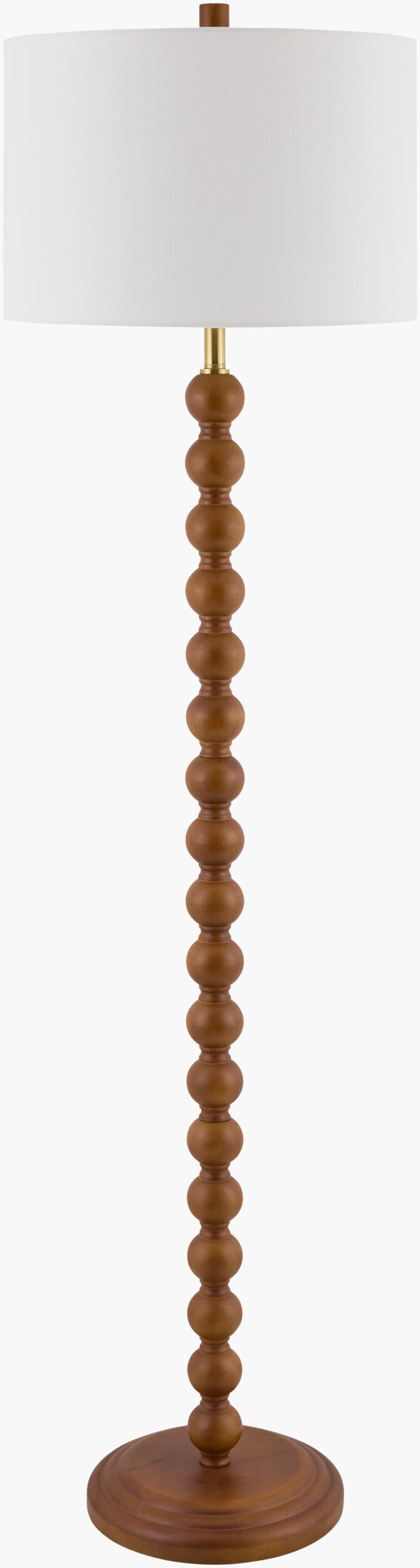 Surya Lubao 62" Tall Accent Floor Lamp - Hand-painted Rubber Wood With Textured Linen Shade For Elegance Body, Beige,Base, Beige,Shade, White,Finial, Beige,Harp, Metallic ,Nickel,Cord, Black Rubber Wood,Rubber Wood,Linen,Polyester,Rubber Wood Lbo-002