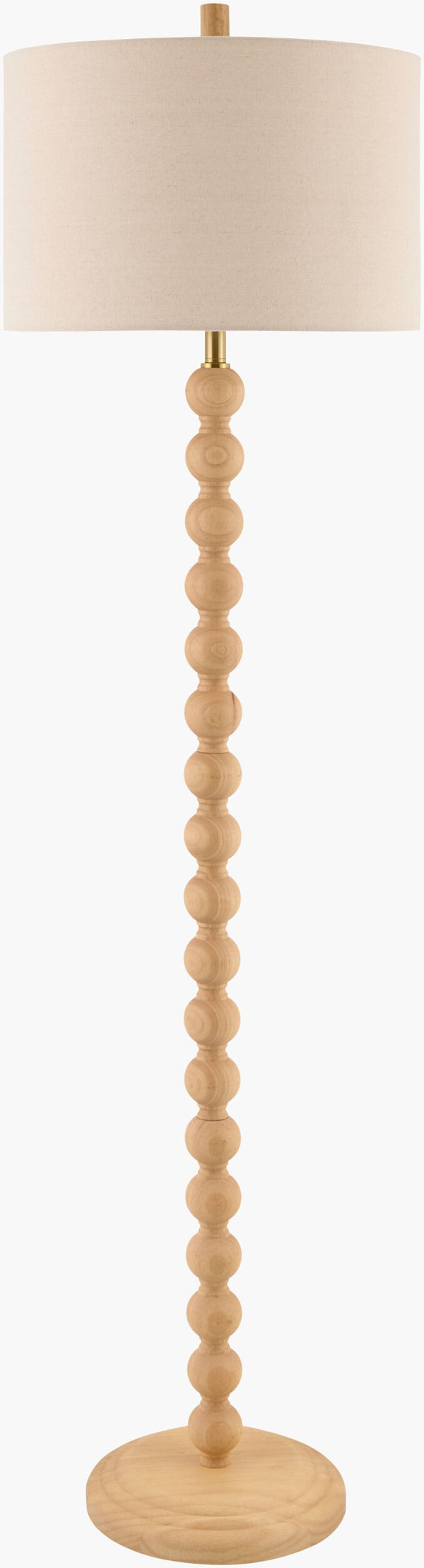 Surya Lubao 62" Tall Accent Floor Lamp - Hand-painted Rubber Wood With Textured Linen Shade For Elegance Body, Beige,Base, Beige,Shade, White,Finial, Beige,Harp, Metallic ,Nickel,Cord, Black Rubber Wood,Rubber Wood,Linen,Polyester,Rubber Wood Lbo-002