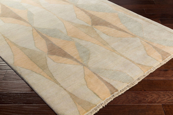 Surya Libra One Lbo-1001 Handmade 2' X 3' Wool Rug - Unique Fringe Design, Crafted In India, Timeless Style Light Brown Wool Lbo1002-69