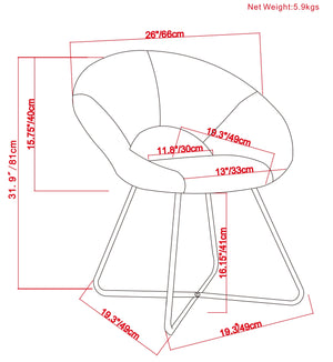 English Elm Barrett Velvet Accent Chair in Grey with Curved Back, Deep Seat & Gold Metal Base — Modern Comfort (96) B136P158469
