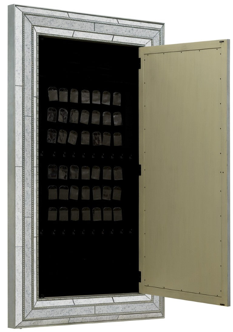 Hooker Furniture Melange Champagne Glam Floor Mirror Jewelry Armoire Wall-Mount Full-Length Mirror With Felt-Lined Storage 638-50012