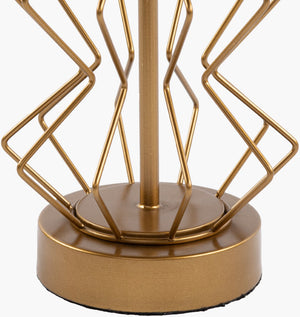 Surya Liberty 23"H Modern Accent Table Lamp - Handcrafted Design, Perfect For Revitalizing Your Decor Space Body, Gold,Base, Gold,Shade, White,Finial, Gold,Harp, Metallic ,Brass,Cord, Translucent Iron,Iron,Linen,Polyester,Iron Lbt-001