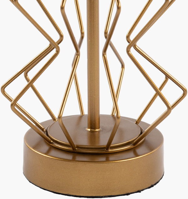 Surya Liberty 23"H Modern Accent Table Lamp - Handcrafted Design, Perfect For Revitalizing Your Decor Space Body, Gold,Base, Gold,Shade, White,Finial, Gold,Harp, Metallic ,Brass,Cord, Translucent Iron,Iron,Linen,Polyester,Iron Lbt-001