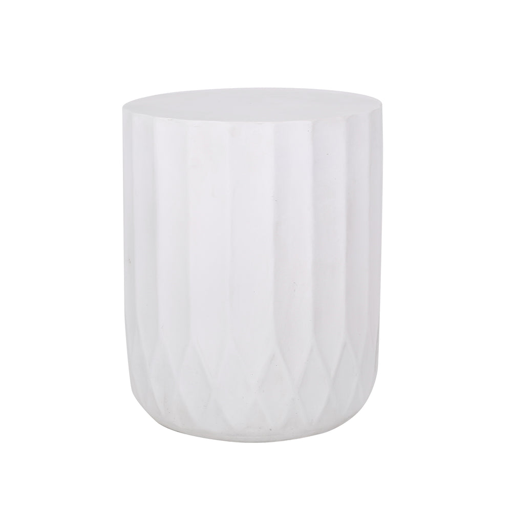 English Elm End Table Cylindrical Cast Concrete Sculptural Side for Indoor or Patio Use 73433.00