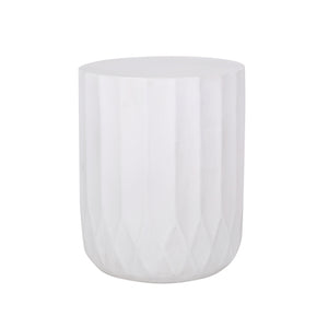 English Elm End Table Cylindrical Cast Concrete Sculptural Side for Indoor or Patio Use 73433.00