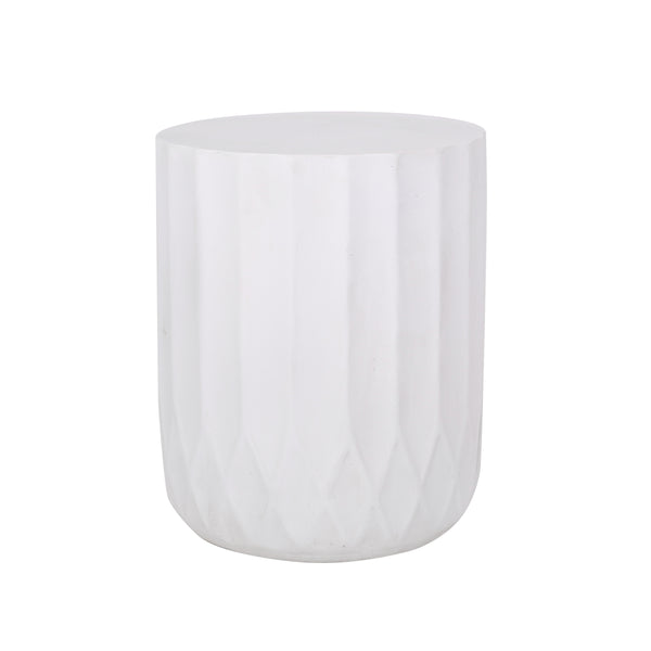English Elm End Table Cylindrical Cast Concrete Sculptural Side for Indoor or Patio Use 73433.00