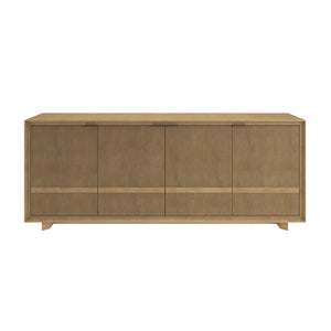 A.R.T. Furniture Loft Entertainment Console - Classic Contemporary Design With Stylish Vertically Grooved Doors Brown Material(S), Poplar,Rubberwood,Figured Maple 335422-1911