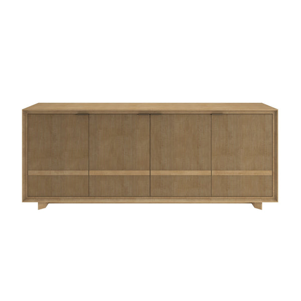 A.R.T. Furniture Loft Entertainment Console - Classic Contemporary Design With Stylish Vertically Grooved Doors Brown Material(S), Poplar,Rubberwood,Figured Maple 335422-1911