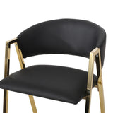 Christopher Knight Home® - Noble House - Folwell Modern Faux Leather Barstool, Black and Gold - Set of 2