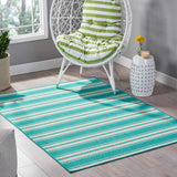 Christopher Knight Home® - Noble House - Evesham 5'3" X 7' Indoor Area Rug, Teal and Ivory