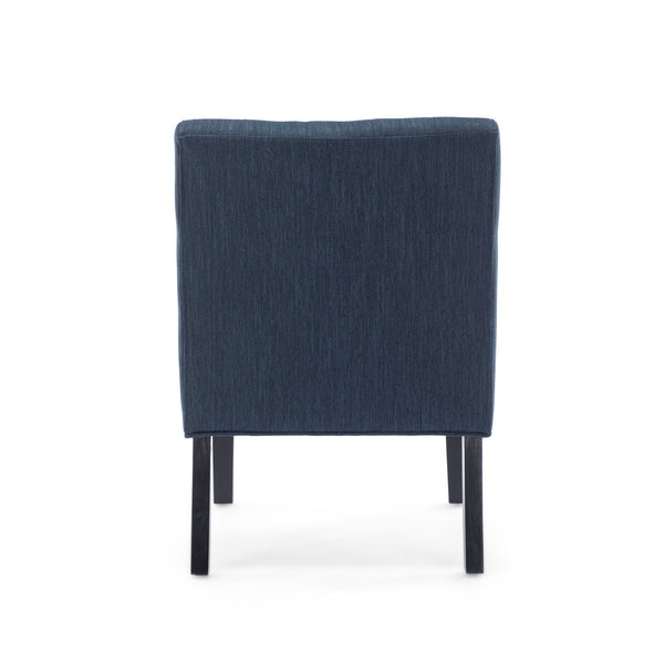 English Elm Accent Slipper Chairs Set of Two Button Tufted Plush Upholstered Living Room Pair 70752.00NBLU