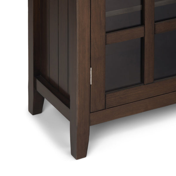 English Elm Acadian 39-Inch Wide Solid Wood Transitional Storage Cabinet With Adjustable Shelves & Glass Doors B136P159678